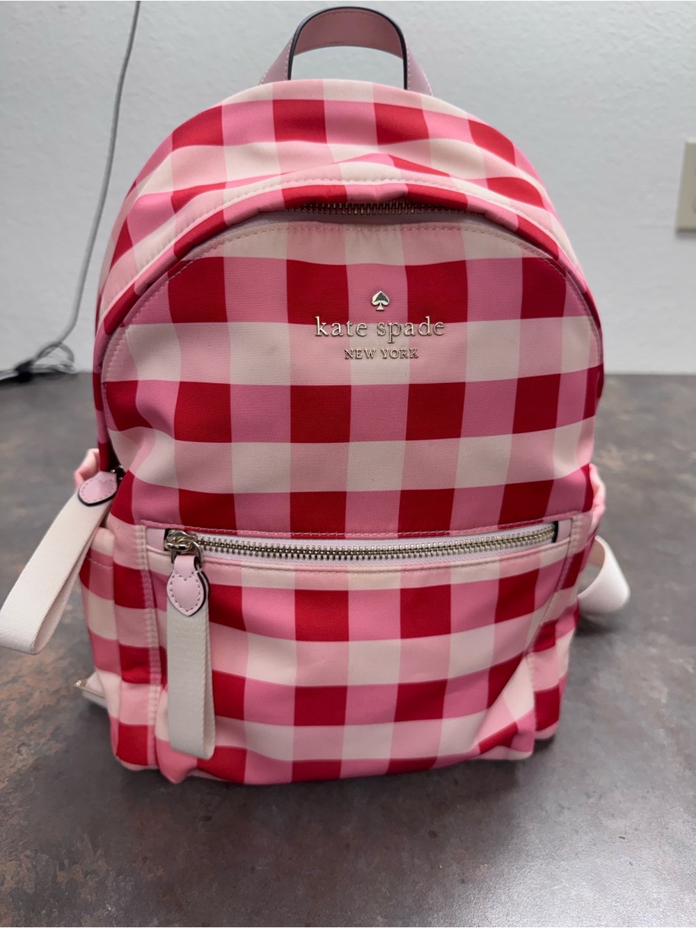 Kate Spade New York Chelsea gingham medium nylon backpack